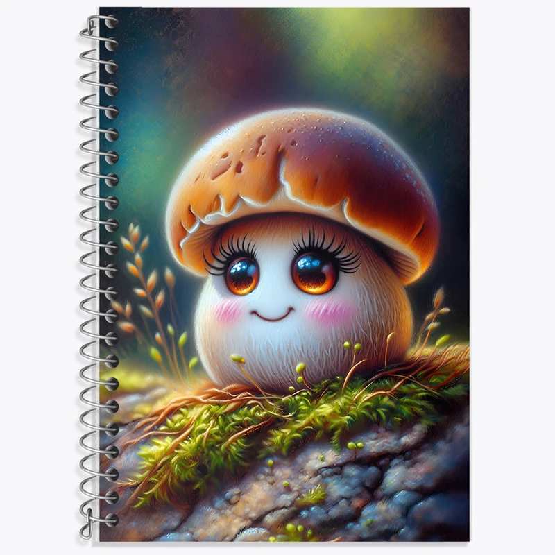 دفتر لغت 50 برگ خندالو طرح قارچ کیوت کد F5535