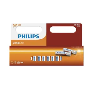 باتری نیم قلمی فیلیپس مدل R03L12B/97 بسته 12 عددی