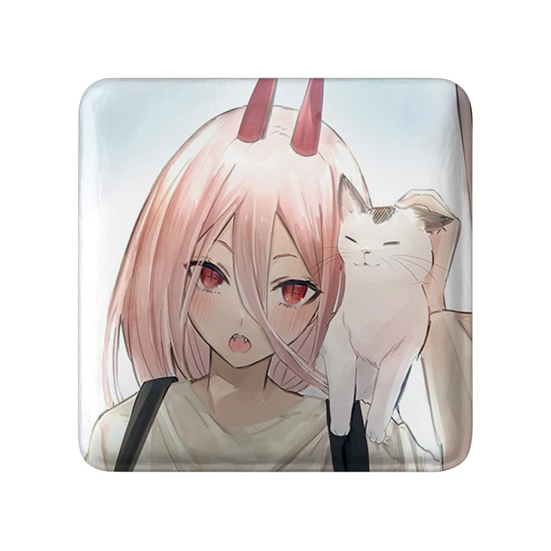 مگنت خندالو طرح پاور انیمه مرد اره ای Chainsaw Man  مدل مربعی کد 23197