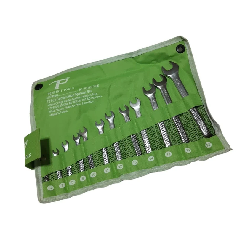 آچار یکسر تخت و یکسر رینگی پرفکت تولز مدل UY211295 مجموعه 12 عددی