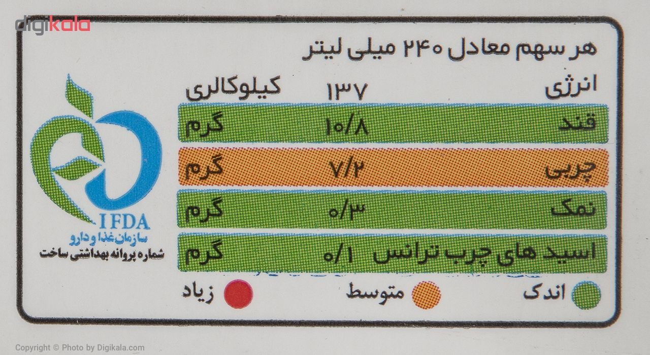 شیر پرچرب فرادما پگاه مقدار 1 لیتر