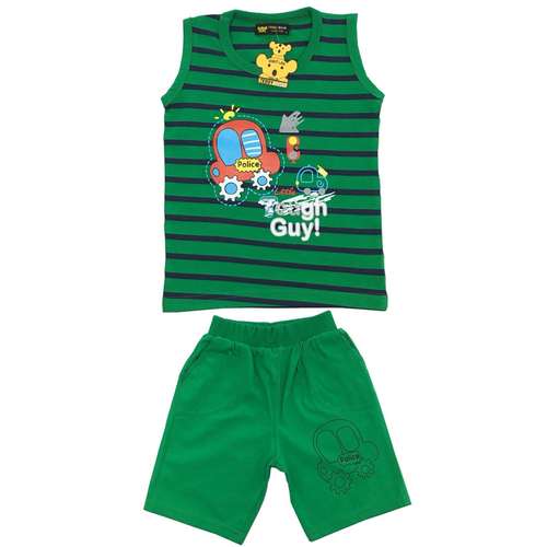 ست تاپ و شلوارک پسرانه خرس کوچولو مدل Police کد01