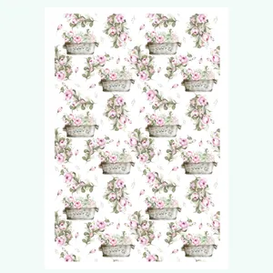 برچسب ترنسفر مدل گلدان رز کد 1859