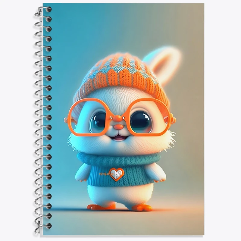 دفتر زبان 50 برگ خندالو مدل سه خط طرح خرگوش کیوت کد F5678