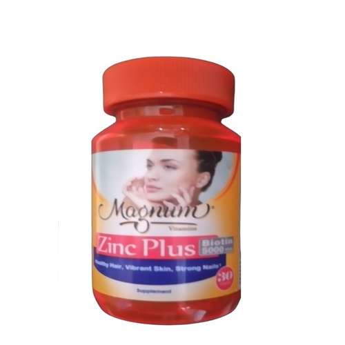 قرص زینک پلاس بیوتین مگنوم ویتامینز - 5000 میکروگرم بسته 30 عددی