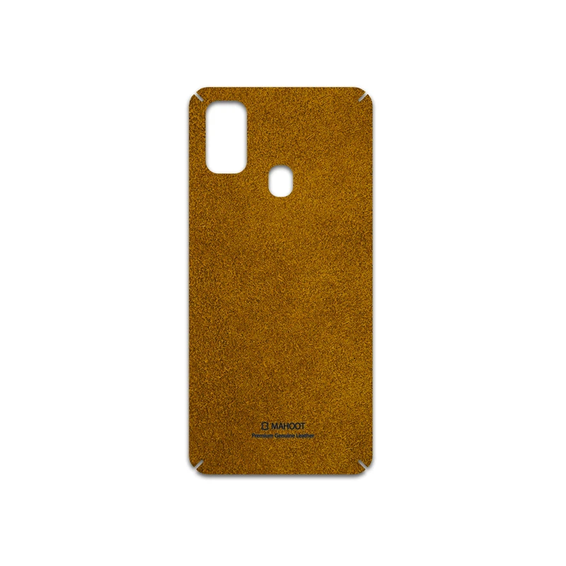 برچسب پوششی ماهوت مدل Brown-Chamois-Leather مناسب برای گوشی موبایل سامسونگ Galaxy M21