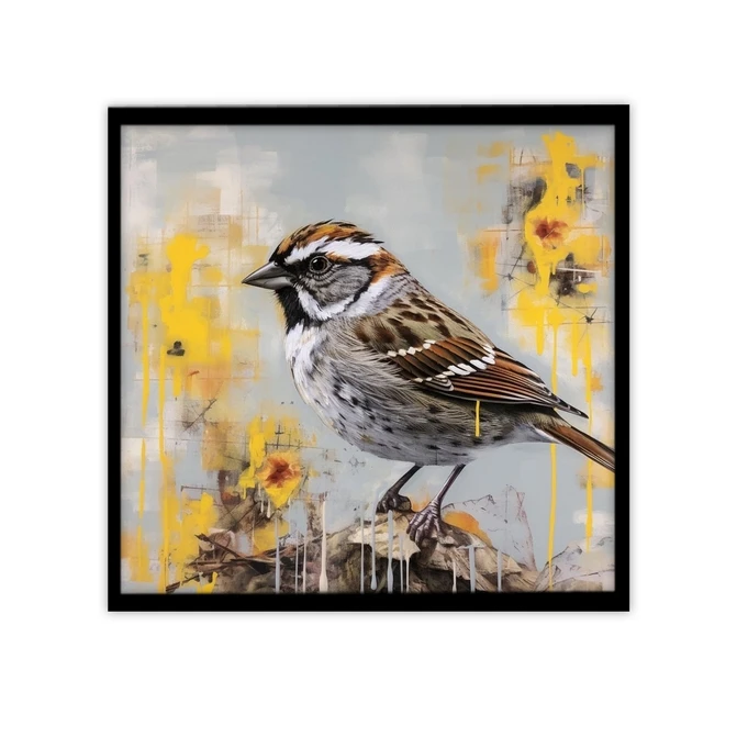 تابلو نوری بکلیت طرح نقاشی پرندگان گنجشک مدل B-MID-19389