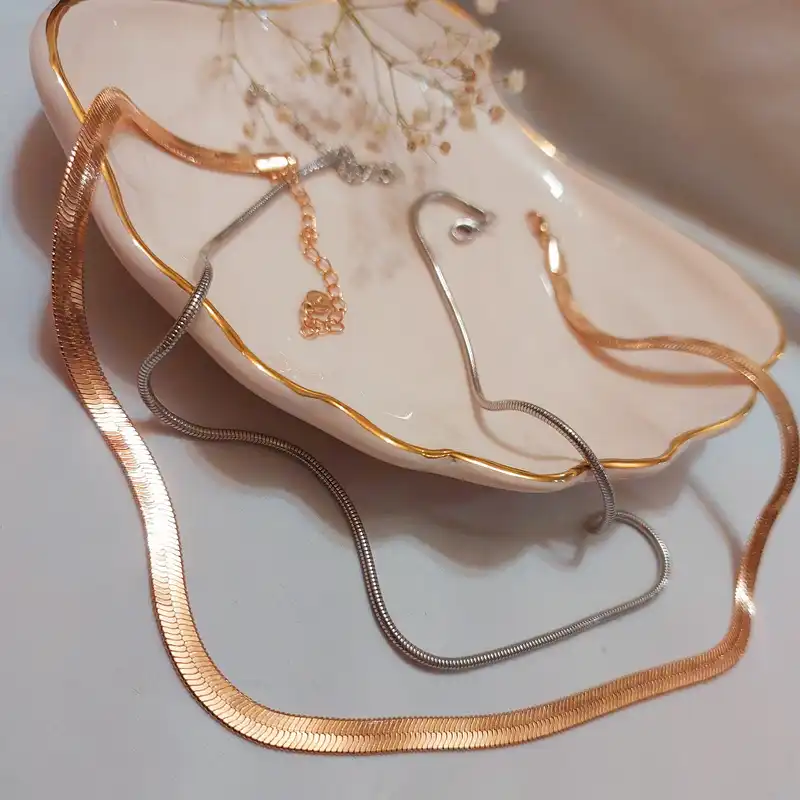 زنجیر زنانه مدل ماری مجموعه 2 عددی