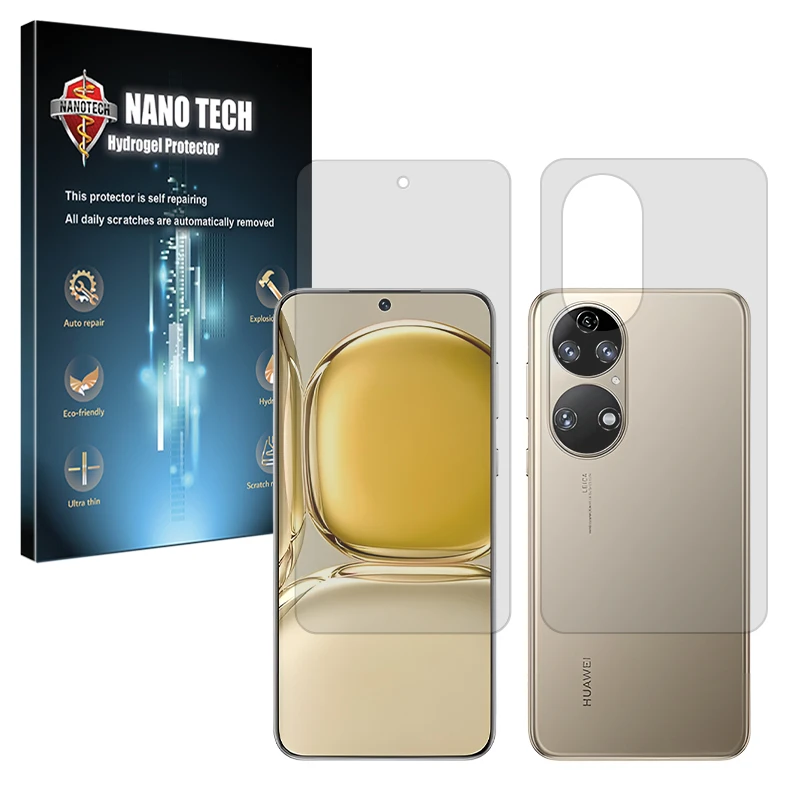 محافظ صفحه نمایش شفاف نانو تک مدل Tough مناسب برای گوشی موبایل هوآوی P50 Pro به همراه محافظ پشت گوشی
