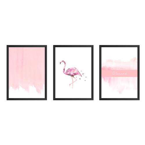 تابلو سه تکه وینا مدل Flamingo