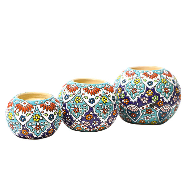 ست شمعدان میناکاری مدل مهرخاک کد 018