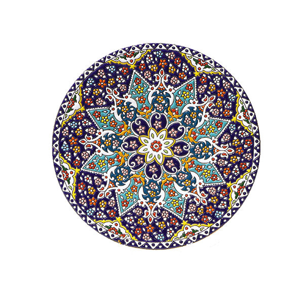 بشقاب میناکاری مدل مهرخاک کد 020