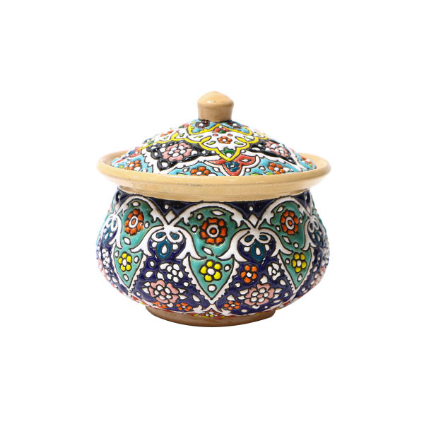 قندان بزرگ میناکاری مدل مهرخاک کد 022