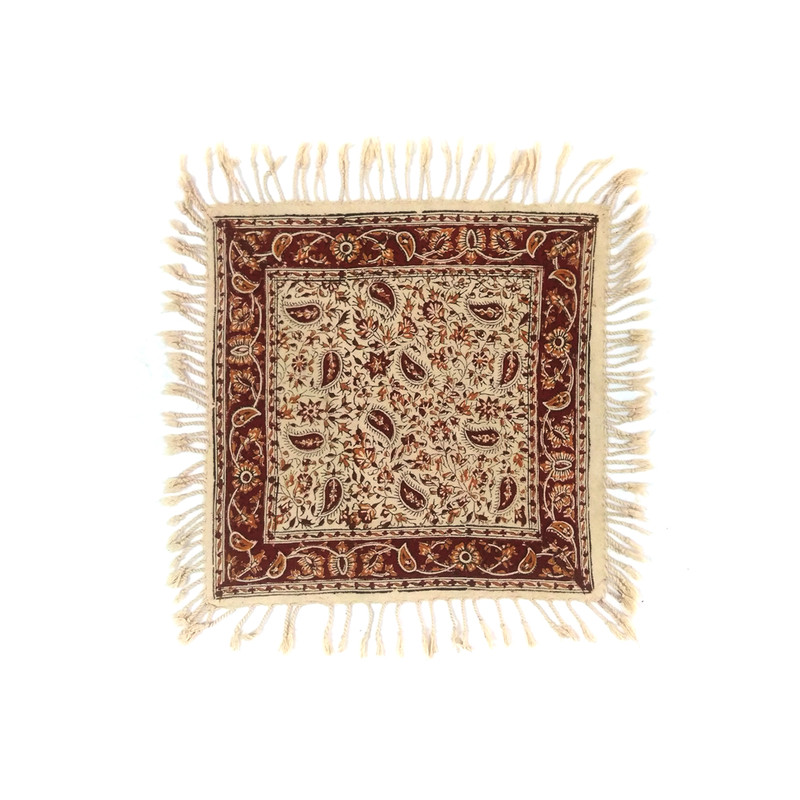 پارچه قلمکار لوح هنر طرح درهم بادامی کد 818 سایز 35 × 35