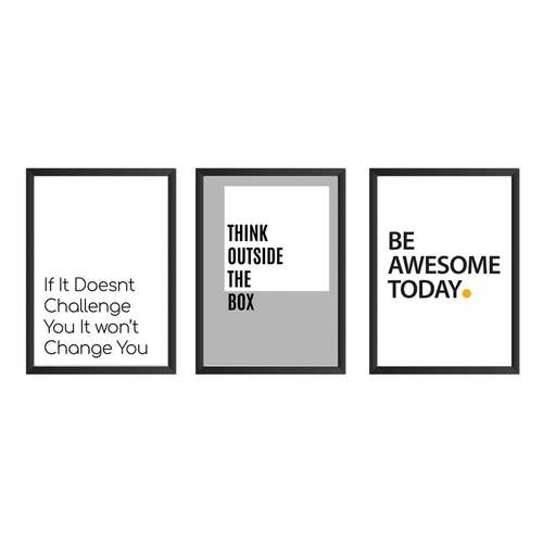 تابلو وینا سه تکه مدل Think Outside The Box