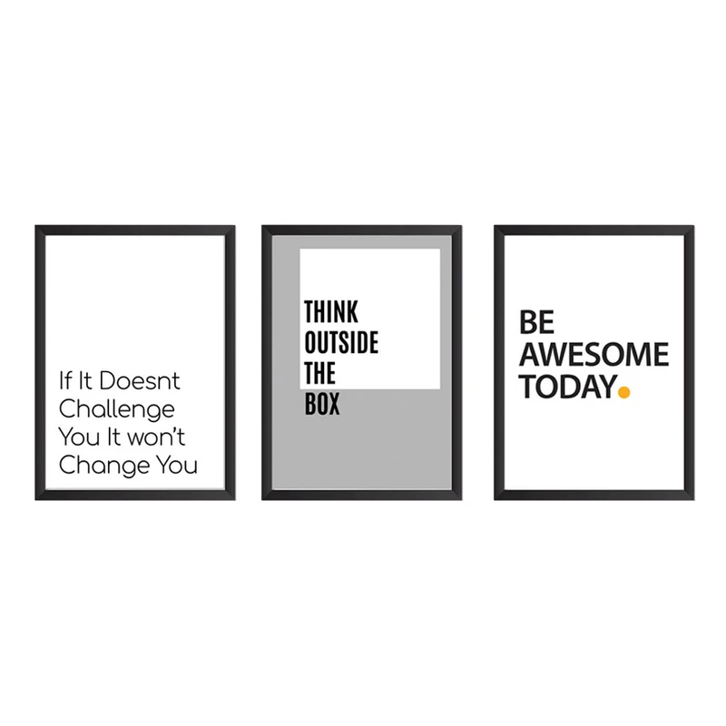 تابلو وینا سه تکه مدل Think Outside The Box
