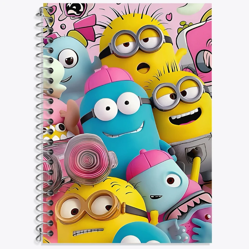 دفتر زبان 50 برگ خندالو مدل سه خط طرح مینیون ها (Minions) کد N3139