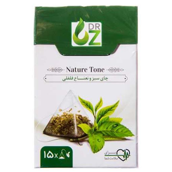 دمنوش چای سبز و نعنا فلفلی دکتر آز مدل Green Tea With Peppermint بسته 15 عددی