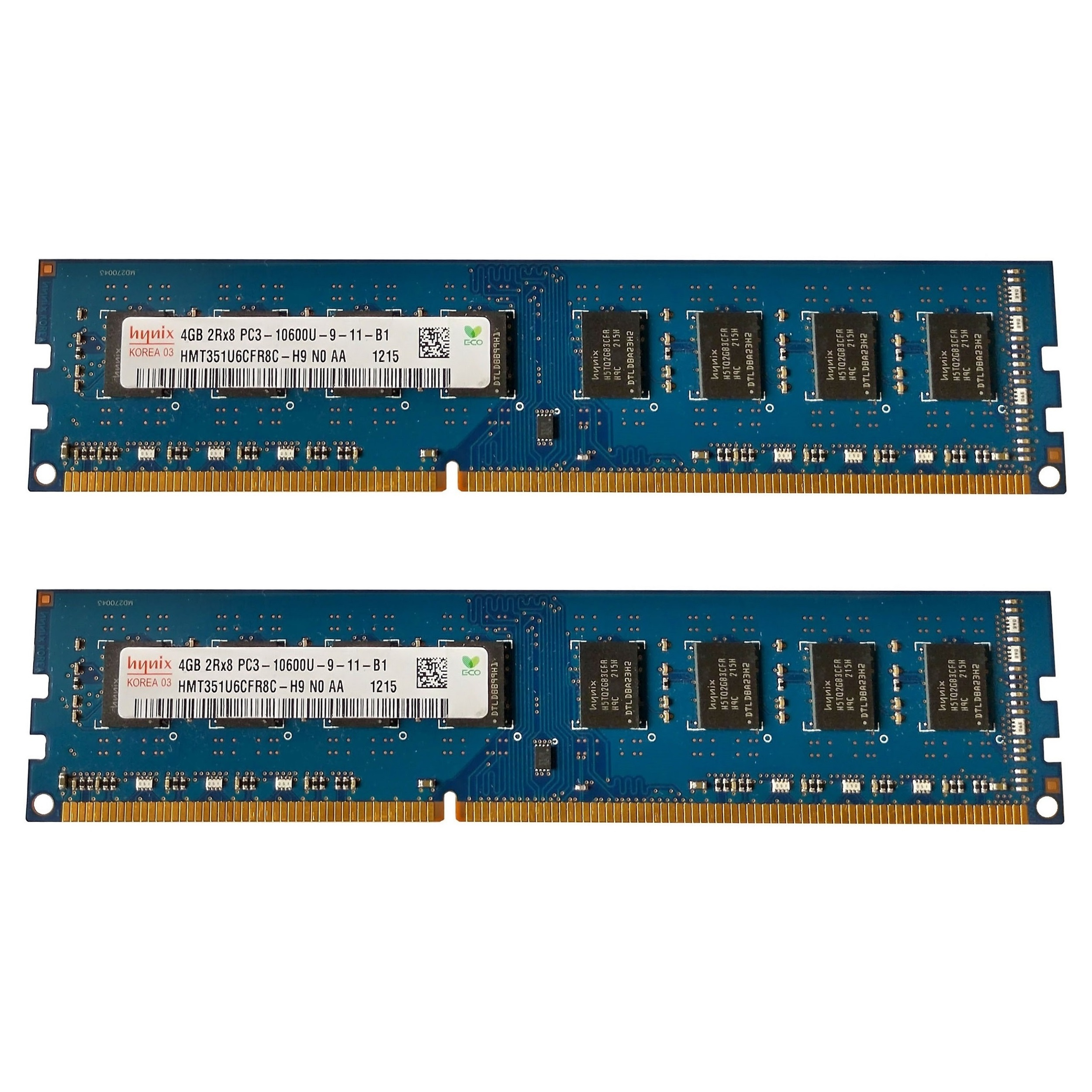 رم کامپیوتر DDR3 تک کاناله 1333 مگاهرتز CL9 هاینیکس مدل 2Rx8 PC3-10600U ظرفیت 4 گیگابایت بسته دو عددی