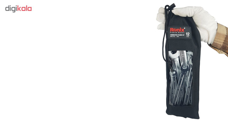 مجموعه 12 عددی آچار یک سر تخت یک سر رینگی رونیکس مدل RH-2102
