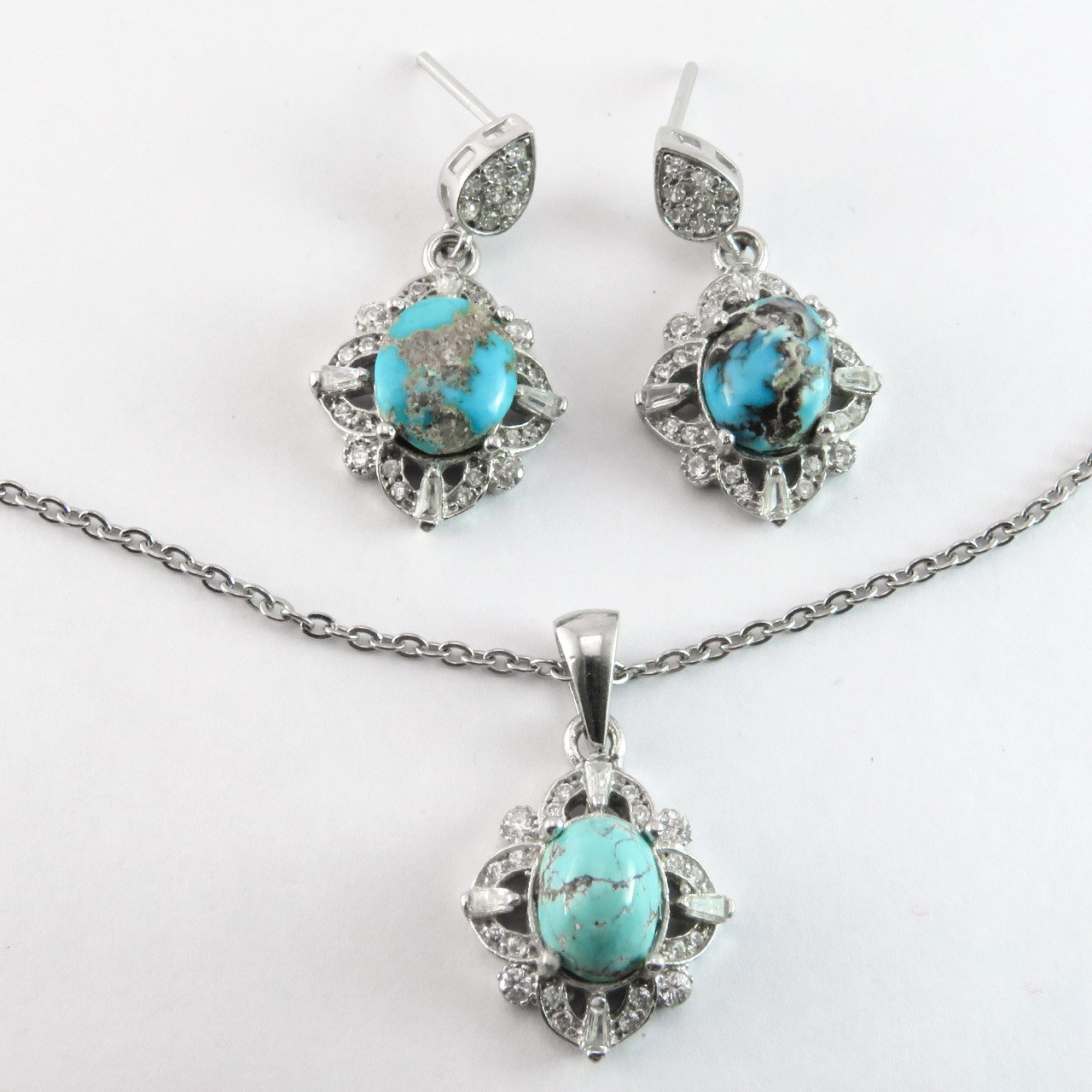 نیم ست نقره زنانه کد AV034-2