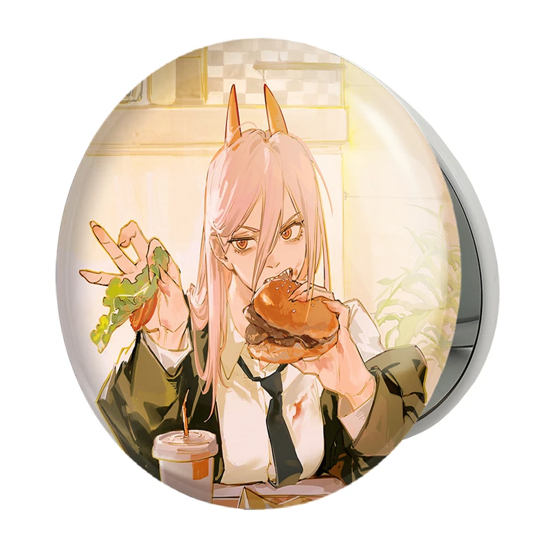 آینه جیبی خندالو طرح پاور انیمه مرد اره ای Chainsaw Man مدل تاشو کد 22308 