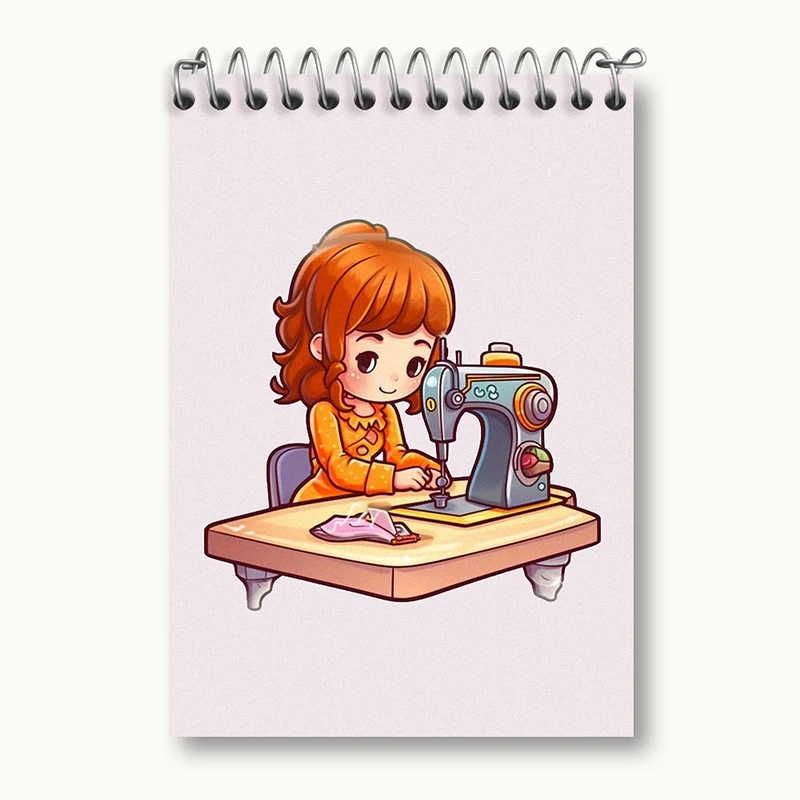 دفتر یادداشت 50 برگ خندالو طرح دختر خیاط کد N2019