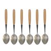 قاشق چای خوری طرح چوبی بسته 6 عددی