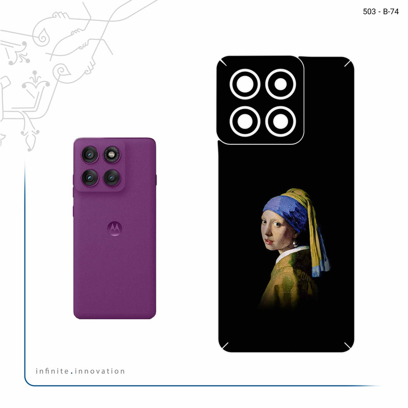برچسب پوششی ماهوت مدل Girl with a Pearl Earring of Vermeer مناسب برای گوشی موبایل موتورولا Edge 60 Pro