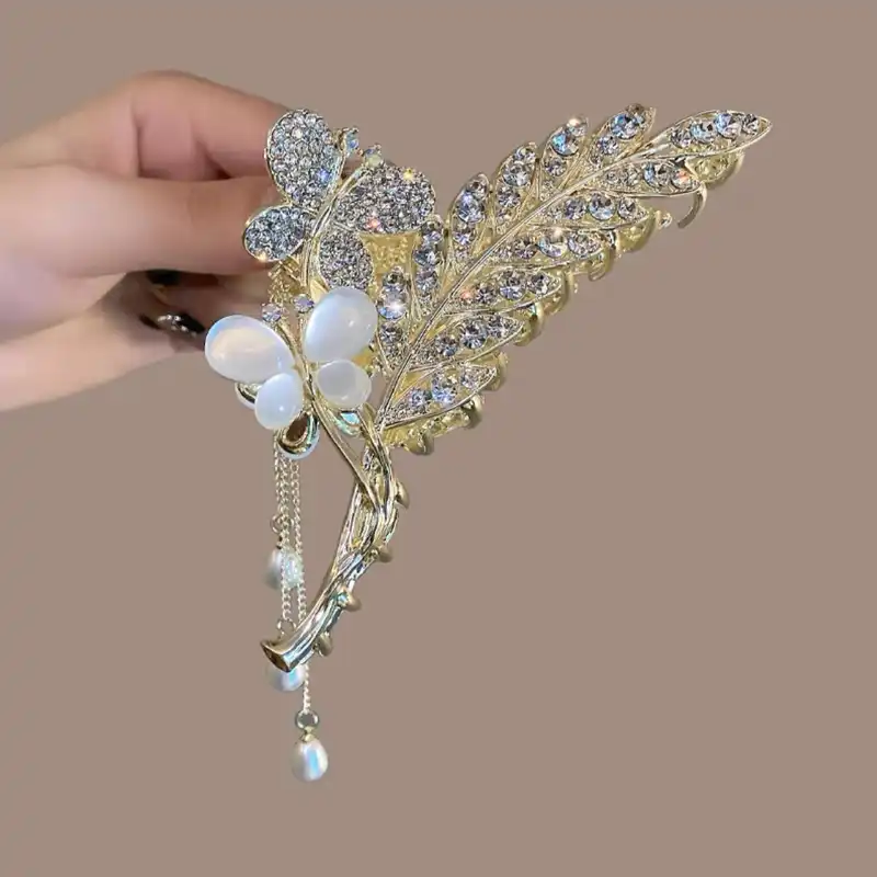 کلیپس مو زنانه مدل خوشه گندم دسته پروانه ای آویزدار