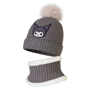 ست کلاه و شال گردن بافتنی بچگانه مدل کرومی توخز 4355-4