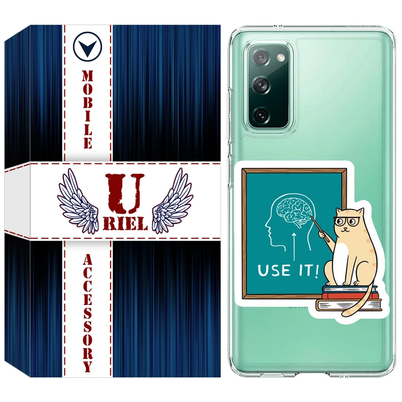 کاور یوریل مدل Clear کد 95 طرح گربه عاقل مناسب برای گوشی موبایل سامسونگ Galaxy S20 FE