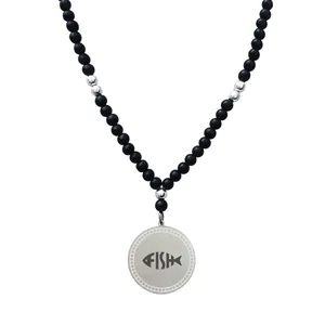 گردنبند مردانه ترمه ۱ مدل ماهی کد OXS798 
