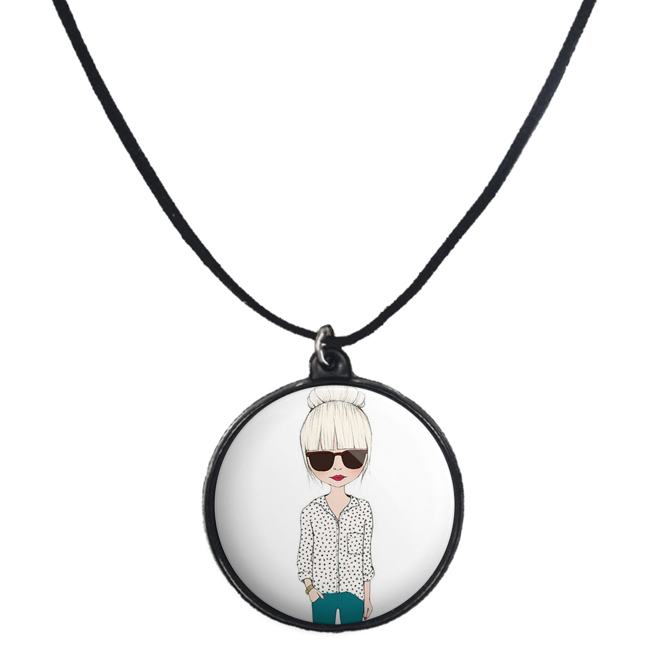 گردنبند پرمانه طرح دخترونه کد pmb.4602 مدل دو طرفه