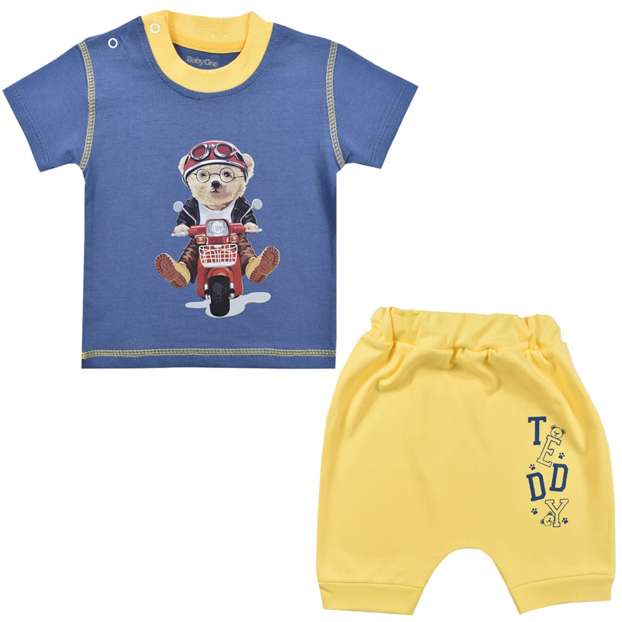 ست تی شرت و شلوارک نوزادی بی بی وان مدل تدی کد 2