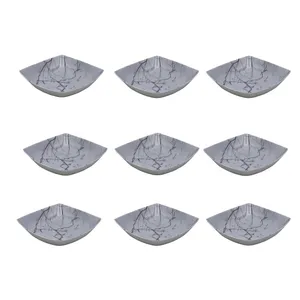 کاسه سالاد خوری مدل گود طرح مرمر کد YP-TM-C517 مجموعه 9 عددی