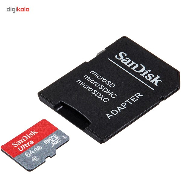 کارت حافظه microSDXC سن دیسک مدل Ultra کلاس 10 استاندارد UHS-I سرعت 533X 80MBps همراه با آداپتور SD ظرفیت 64 گیگابایت