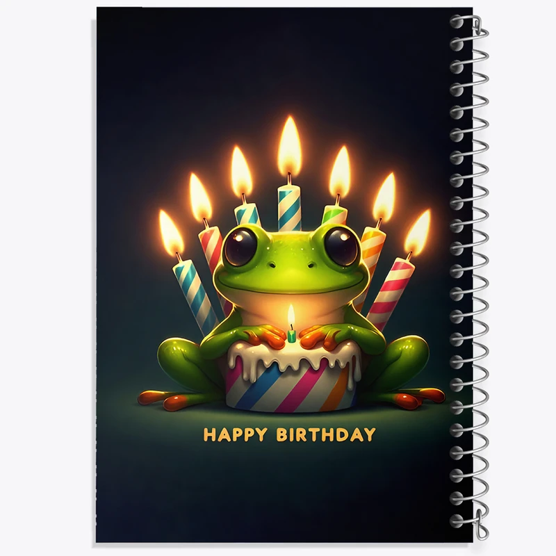 دفتر ژورنال نویسی 50 برگ خندالو مدل نقطه ای طرح تولدت مبارک کد F6544