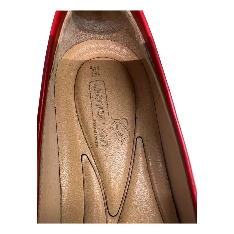 کفش روزمره زنانه سرزمین چرم مدل 141728 رنگ قرمز