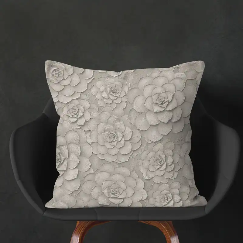 کاور کوسن مدل گل سه بعدی دورو طرح دار کد10175