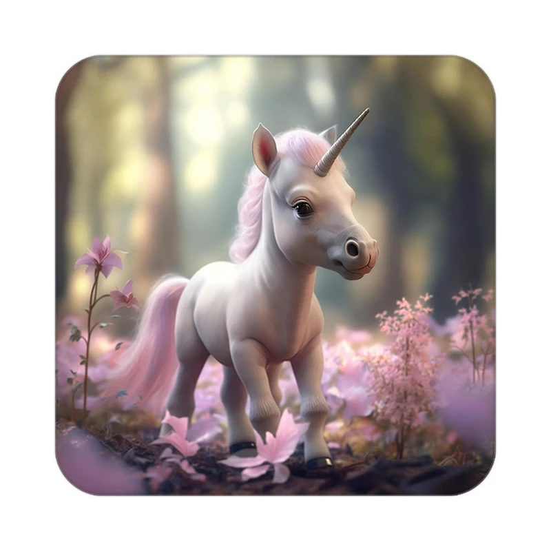 زیر لیوانی کاکتی طرح اسب تک شاخ و یونیکورن مدل mp30968