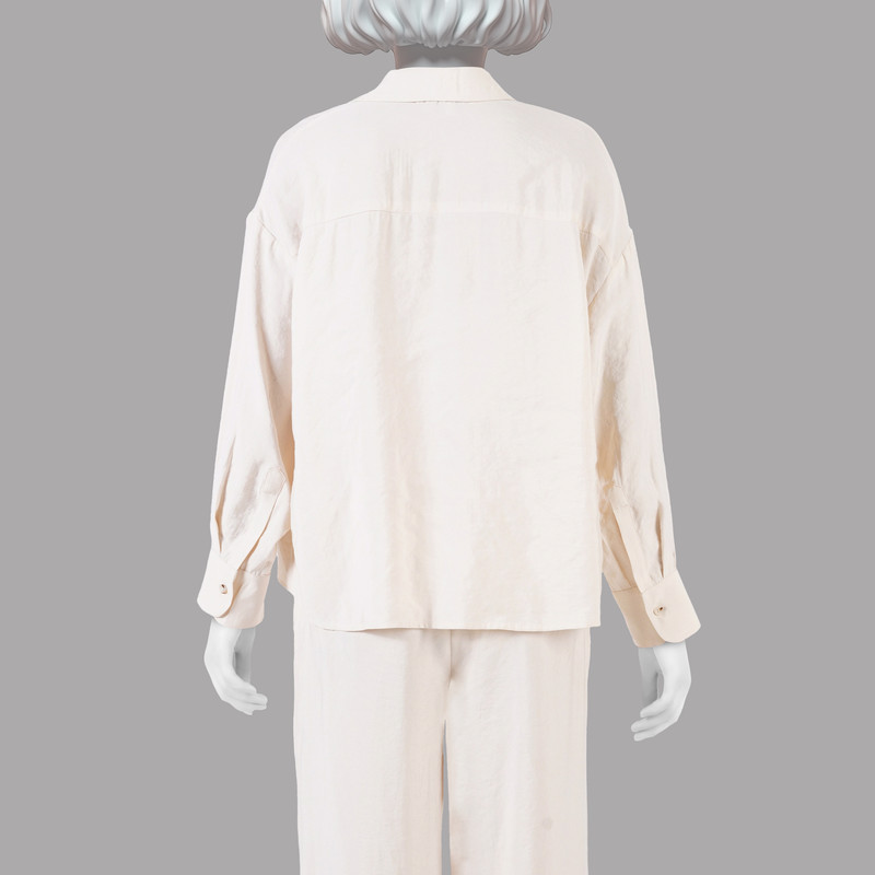 شومیز آستین بلند زنانه مدل 1040810 رنگ کرم