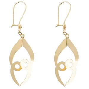 گوشواره طلا 18عیار طرح حلقه لوزی کد 017