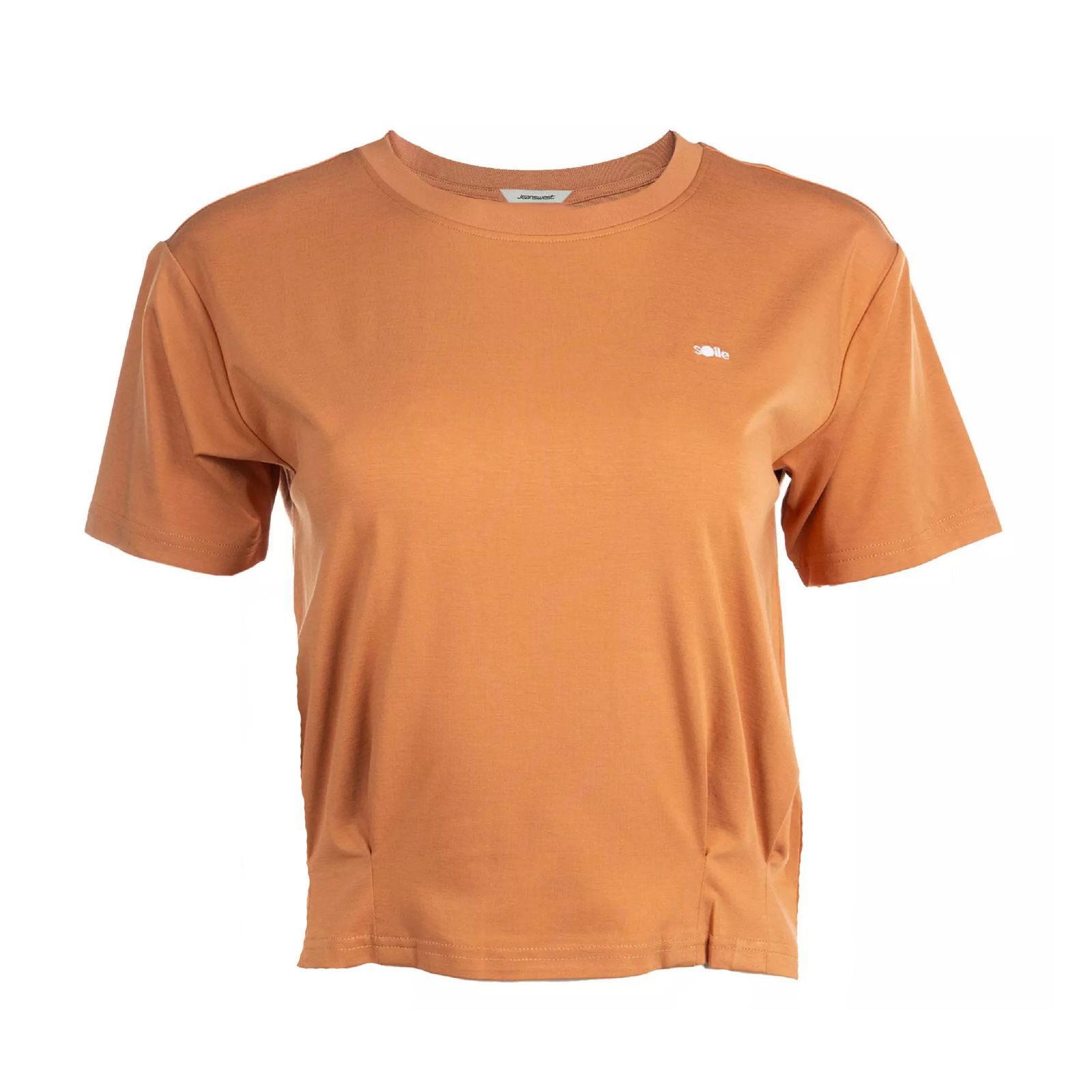 تی شرت آستین کوتاه زنانه جین وست مدل یقه گرد کد 1551358 رنگ قهوه‌ای -  - 1