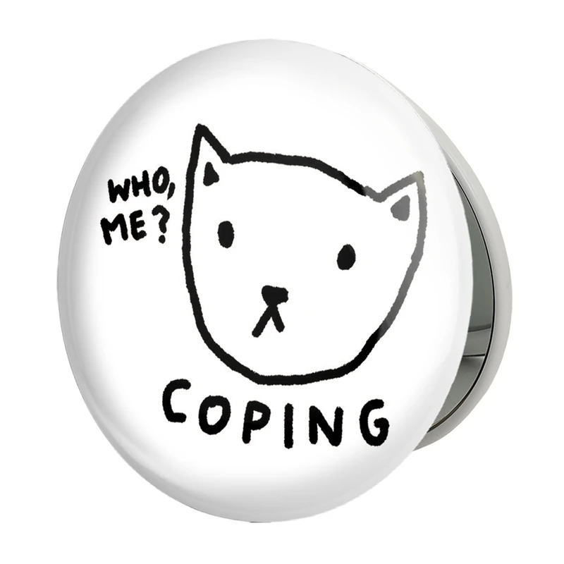 آینه جیبی خندالو طرح گربه بامزه مدل تاشو کد 29312