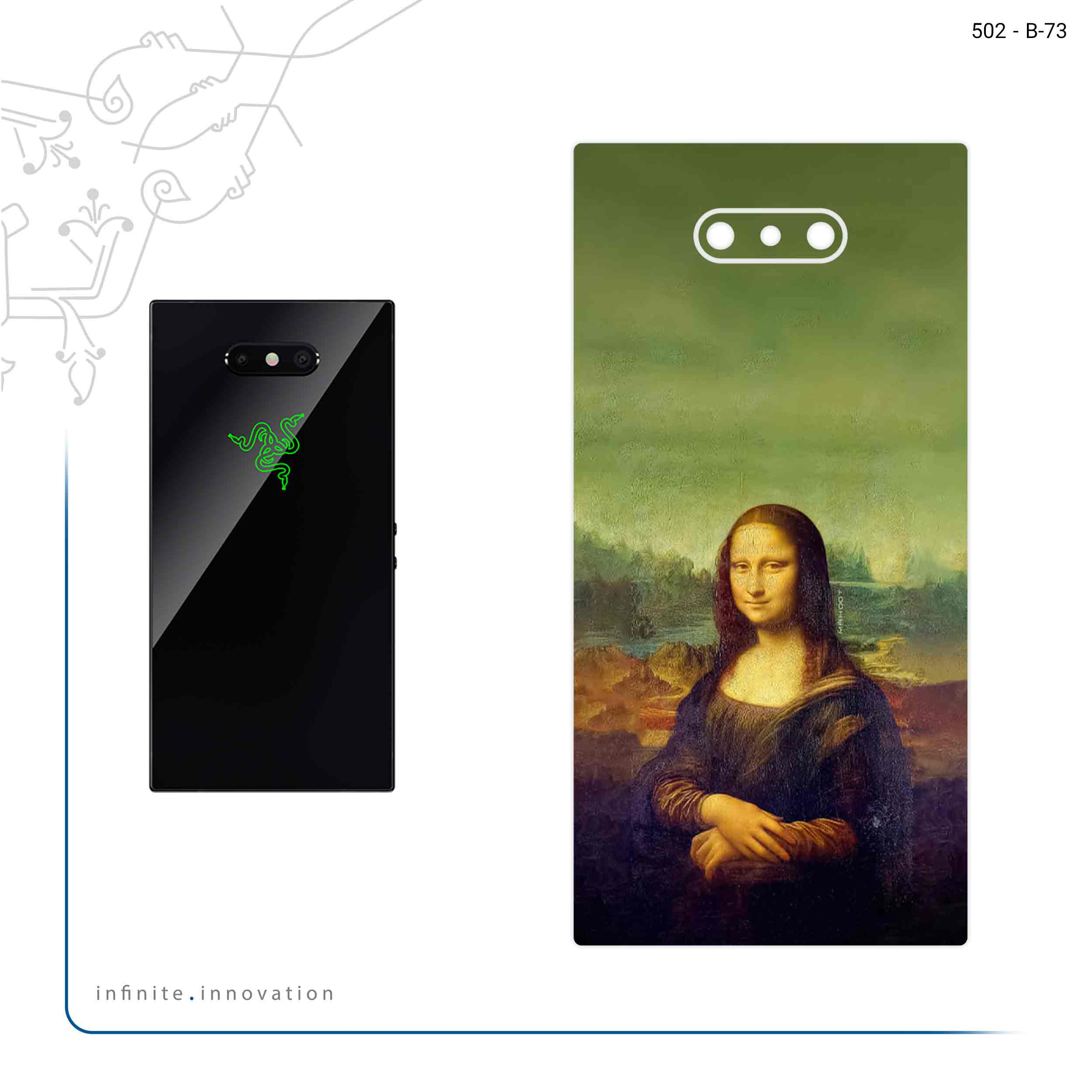 برچسب پوششی ماهوت مدل Mona Lisa of da Vinci مناسب برای گوشی موبایل ریزر Phone 2