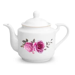 قوری چینی زرین ایران مدل Roseflowerدرجه عالی متوسط