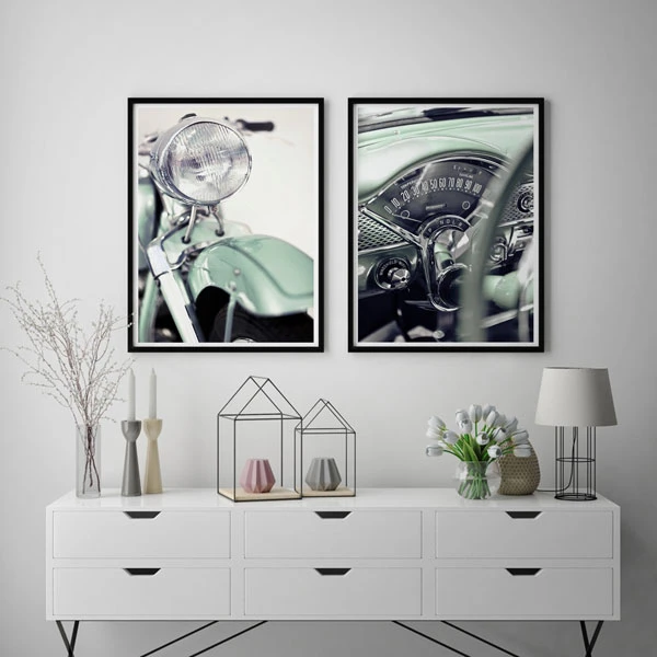 تابلو سالی وود طرح سبز متالیک کد T111701 مجموعه 2 عددی