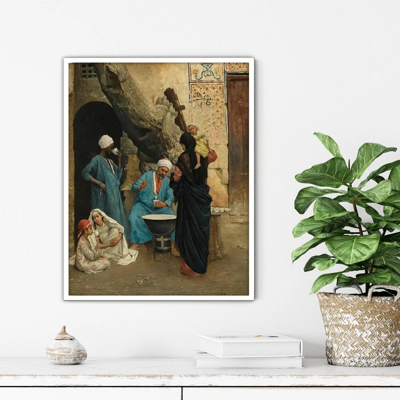 تابلو آتریسا طرح نقاشی کلاسیک مدرن مدل ATFHW26 فریم سفید