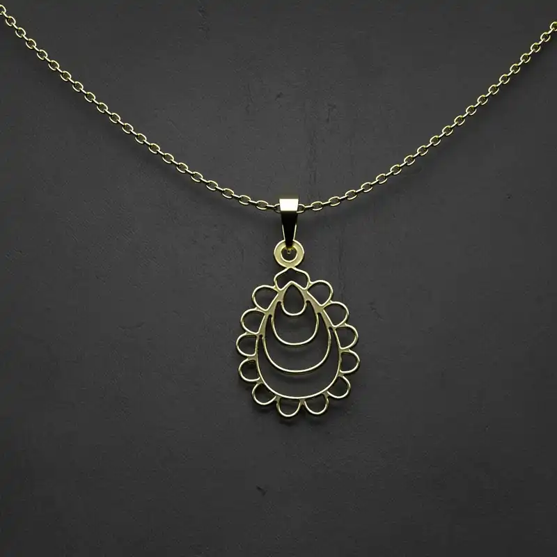 گردنبند طلا 18 عیار زنانه مدوپد مدل هندسی کد KK2-1-1003